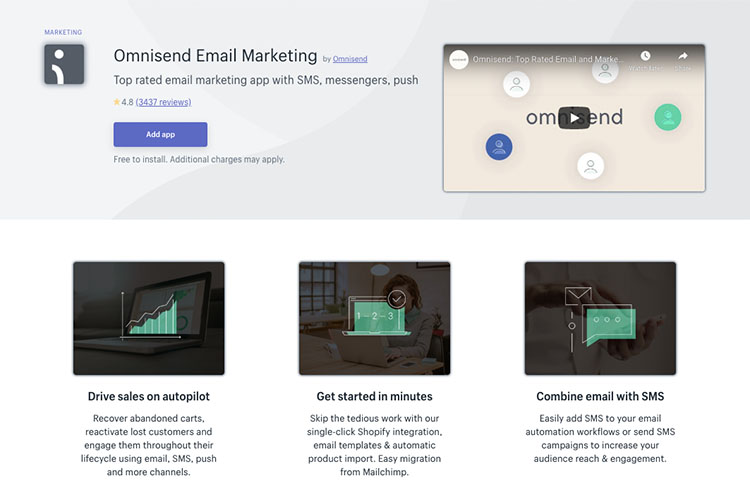 Free Shopify App Omnisend for Promotions & Marketing