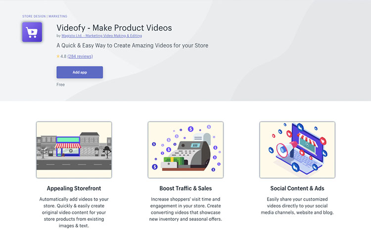 Free Shopify App Videofy for Content Creation