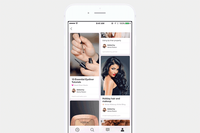 Scrolling Pinterest feed