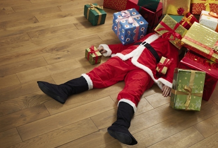 santa under presents