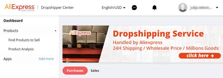 aliexpress dropship center dashboard