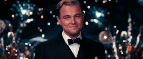 dicaprio with a glass gif