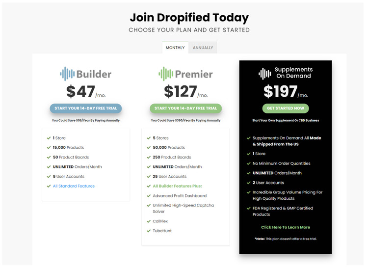 dropified pricing