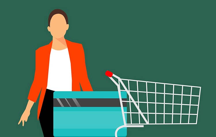 woman shopping cart