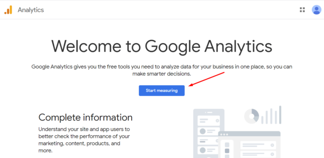 welcome to google analytics screenshot