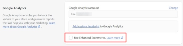 googe shopify analytics e-commerce set up step 2