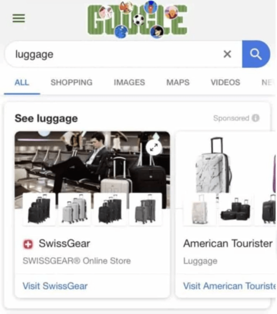 google shopping ad example