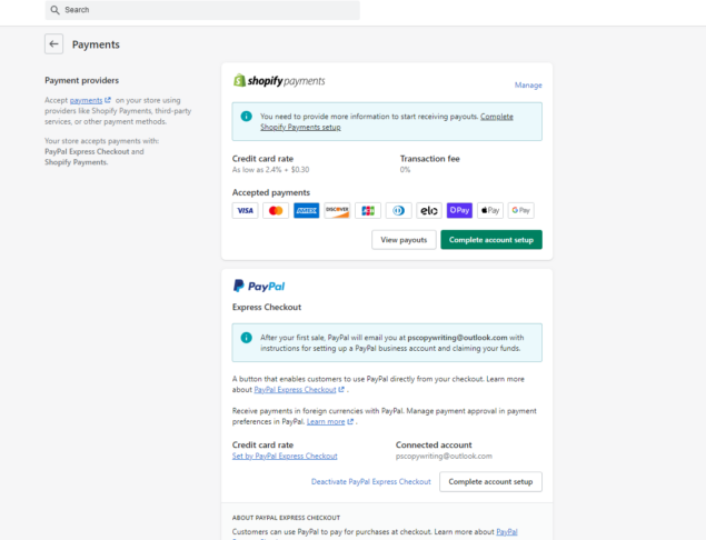 shopify payment methods