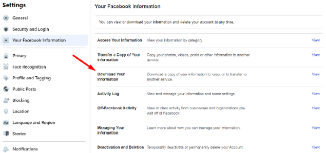 ваша информация в фейсбуке