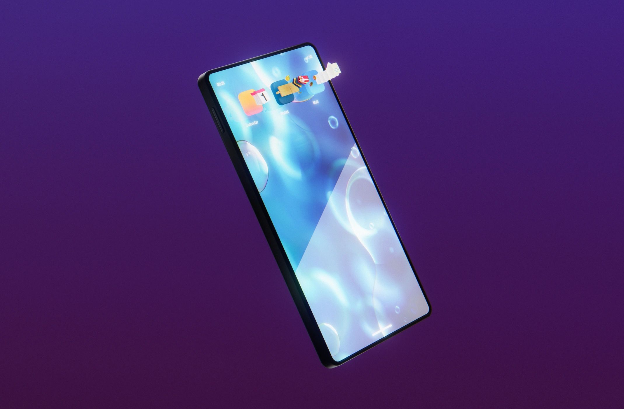 Ponsel pintar menampilkan aplikasi digital
